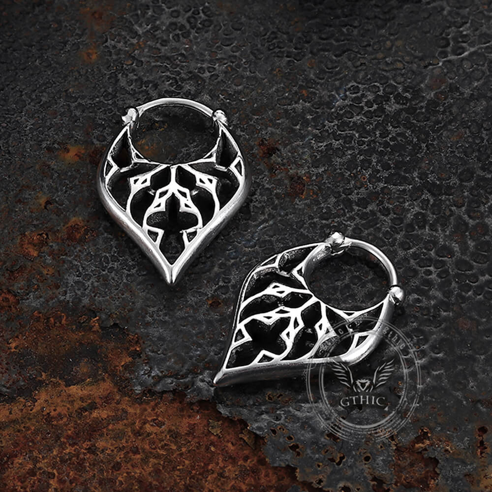 Stylish Openwork Carved Stainless Steel Earrings | Gthic.com