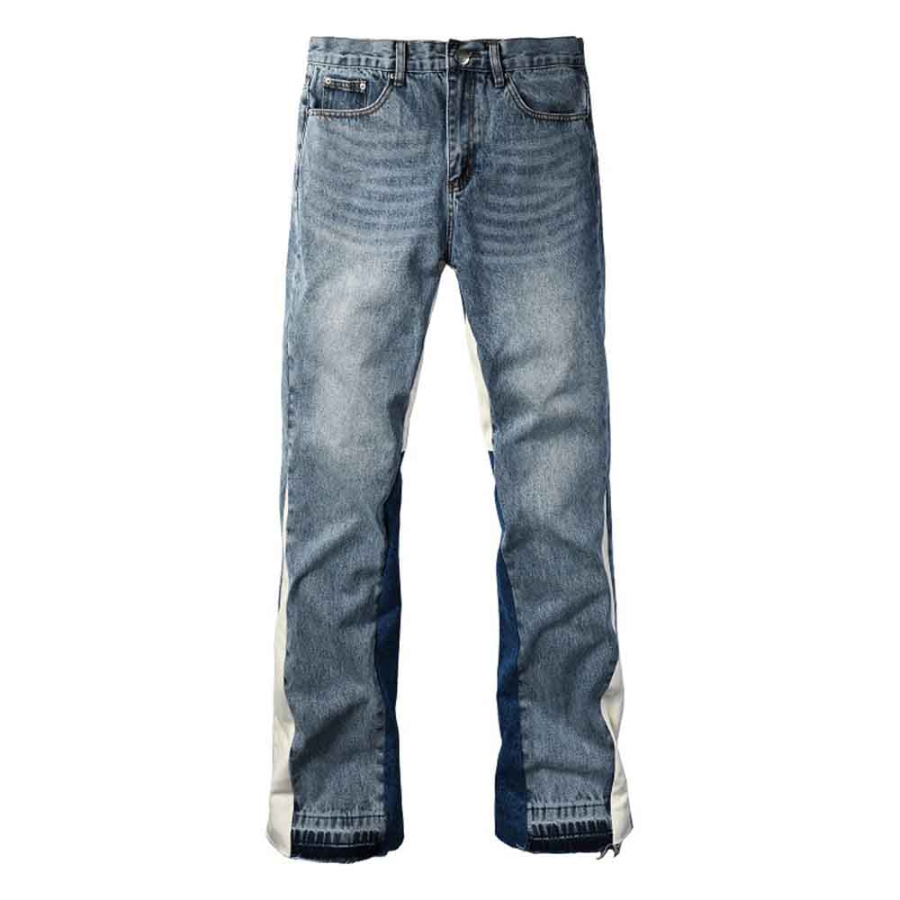 Stylish Patchwork Bootcut Versatile Cotton Jeans | Gthic.com