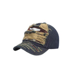 Stylish Ripped Letter Distressed Denim Baseball Cap