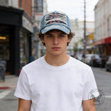 Stylish Ripped Letter Distressed Denim Baseball Cap | Gthic.com