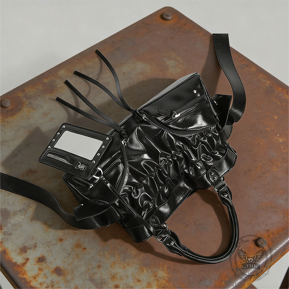 Stylish Riveted Large Capacity Shoulder PU Leather Handbag