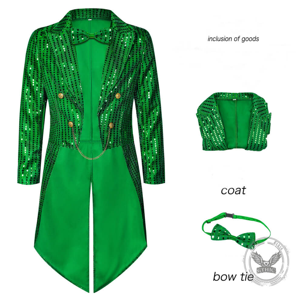 Stylish Sequin Performance Long Tailcoat Coat