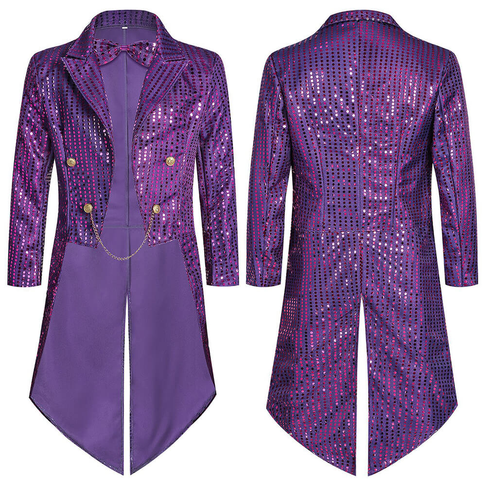 Stylish Sequin Performance Long Tailcoat Coat
