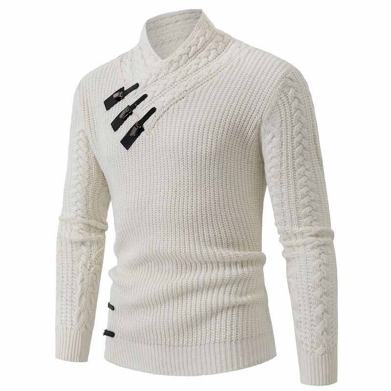 Stylish Slim Half-Turtleneck Pullover Knitted Sweater | Gthic.com