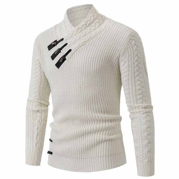 Stylish Slim Half-Turtleneck Pullover Knitted Sweater | Gthic.com