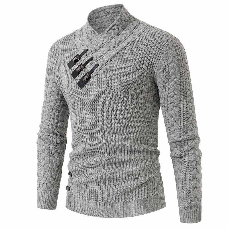 Stylish Slim Half-Turtleneck Pullover Knitted Sweater | Gthic.com
