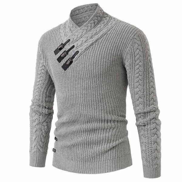 Stylish Slim Half-Turtleneck Pullover Knitted Sweater | Gthic.com