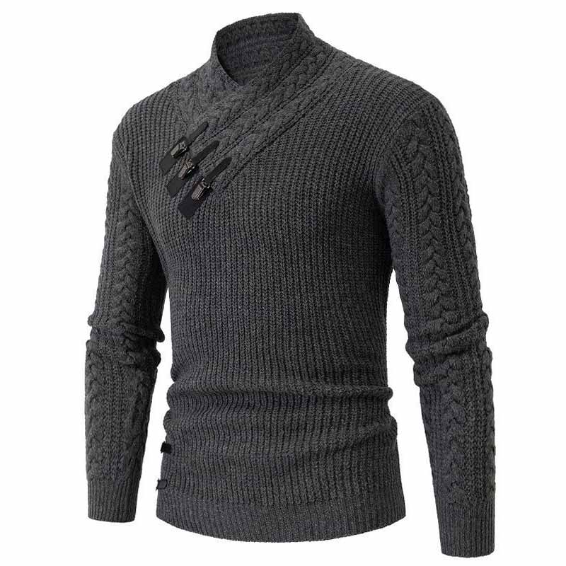 Stylish Slim Half-Turtleneck Pullover Knitted Sweater | Gthic.com