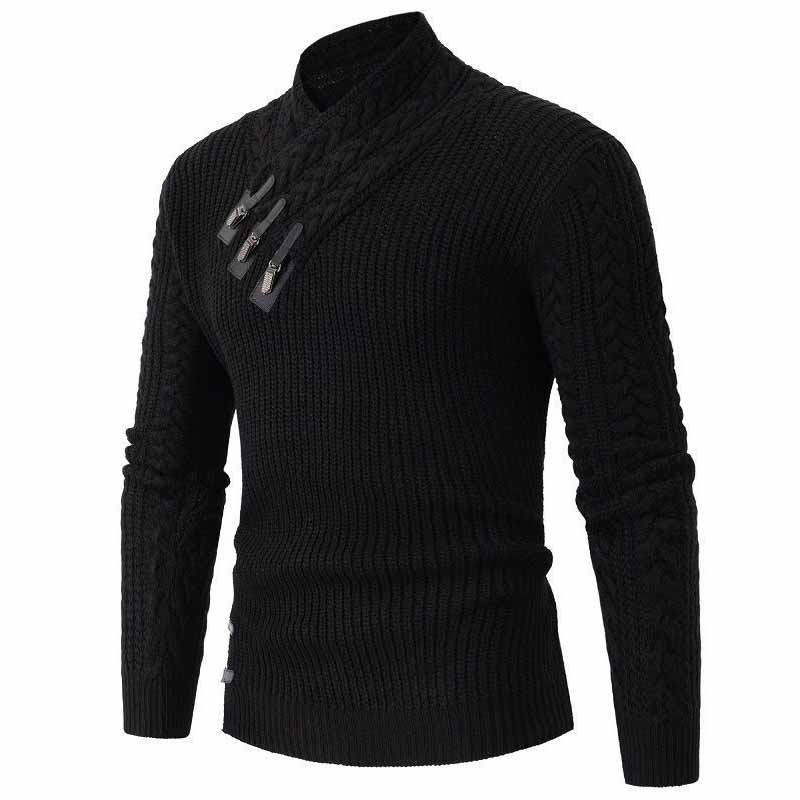 Stylish Slim Half-Turtleneck Pullover Knitted Sweater