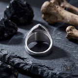 Stylish Teardrop-Shaped Gemstone Stainless Steel Ring