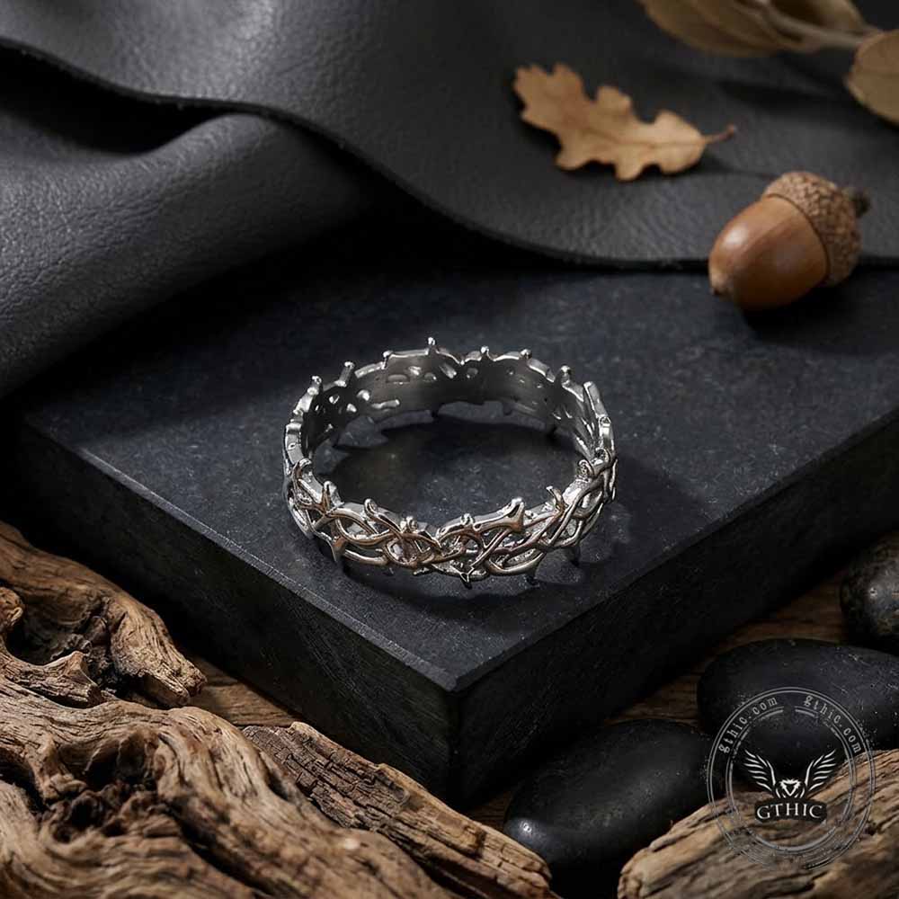 Stylish Thorn Hollow Stainless Steel Simple Ring