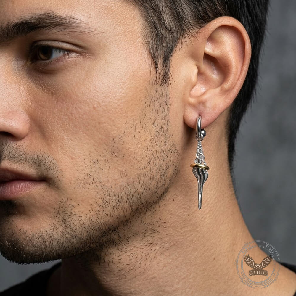 Stylish Unique Stainless Steel Conch Drop Earrings | Gthic.com