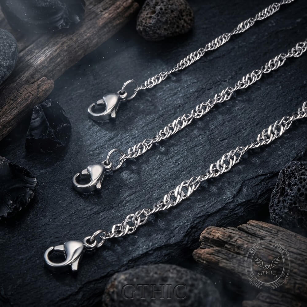 Stylish Water-Wave Stainless Steel Chain Necklace