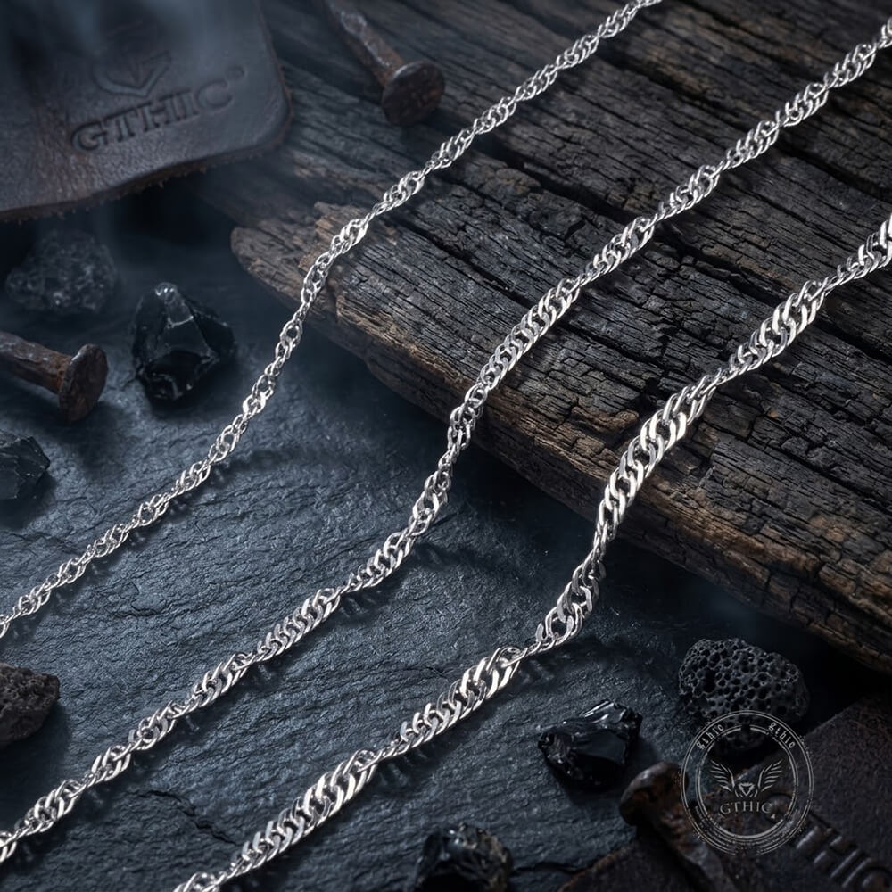 Stylish Water-Wave Stainless Steel Chain Necklace | Gthic.com