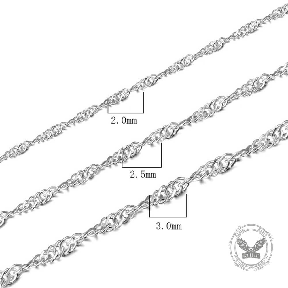Stylish Water-Wave Stainless Steel Chain Necklace