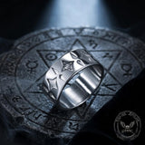 Stylish Zircon Four-Pointed Star Stainless Steel Ring