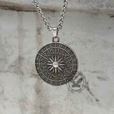 Sun Sigil 12 Zodiac Stainless Steel Pendant