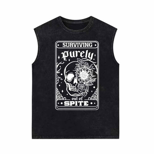 Survival Purely Out Of Spite Skull Tarot Vest Top 01 | Gthic.com