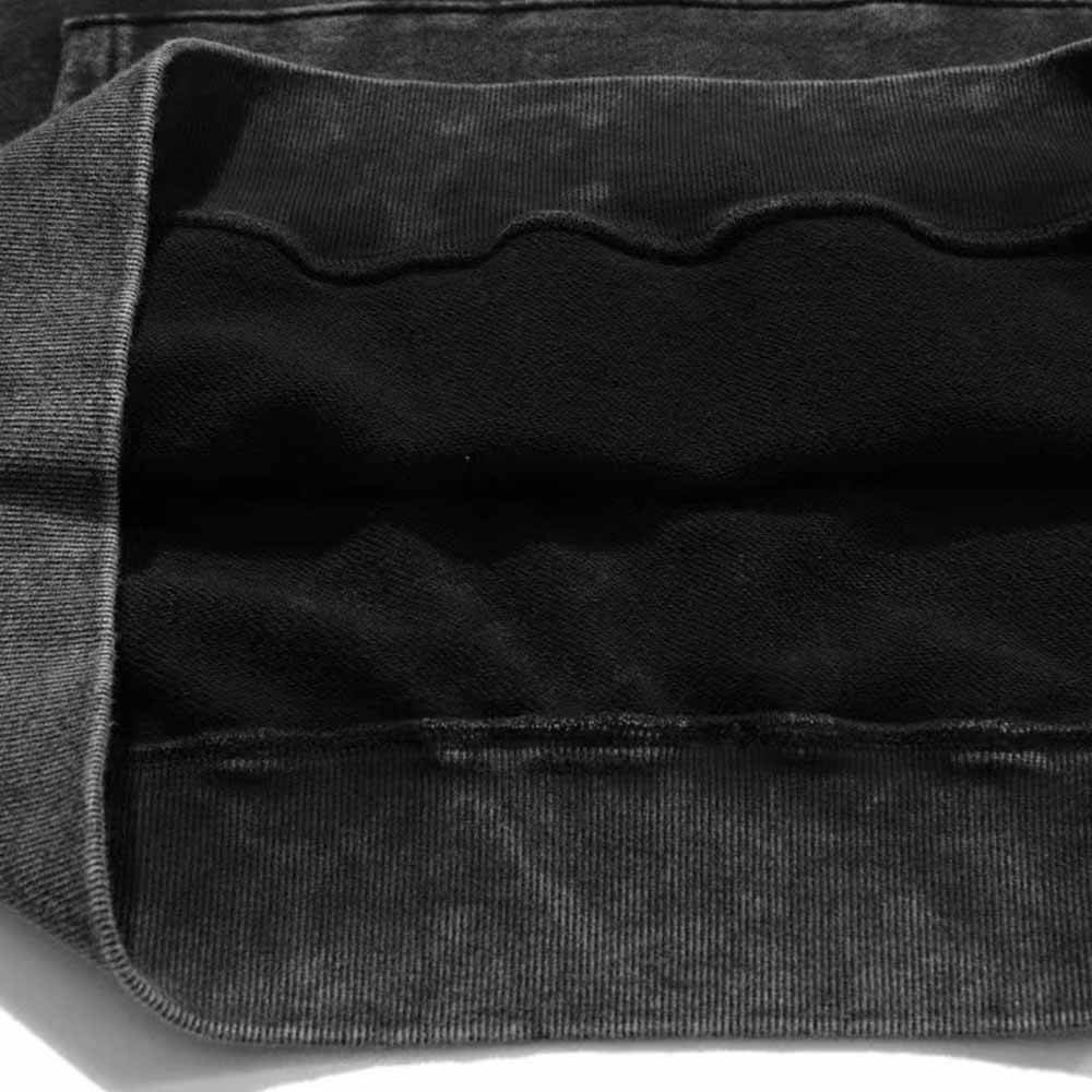 Black Simple Solid Color Vintage Washed Hoodie Sweatshirt