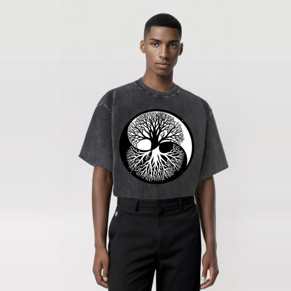 Tai Chi Tree Of Life Viking Washed T-shirt