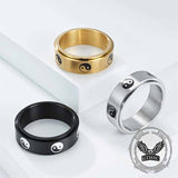 Tai Chi Yin Yang Fish Stainless Steel Spinner Ring | Gthic.com