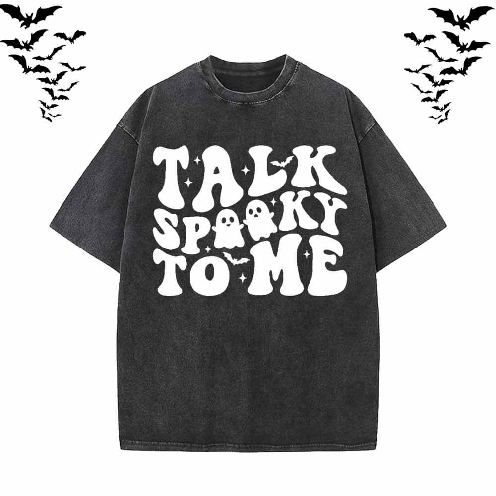 Talk Spooky To Me Vintage Washed T-shirt Vest Top | Gthic.com