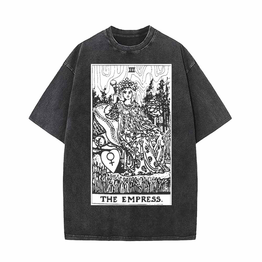 Tarot Card The Empress Vintage Washed T-shirt Vest Top | Gthic.com