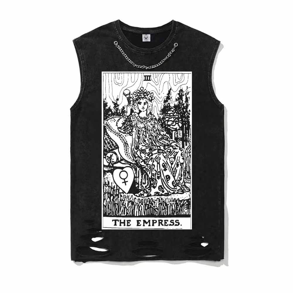 Tarot Card The Empress Vintage Washed T-shirt Vest Top | Gthic.com