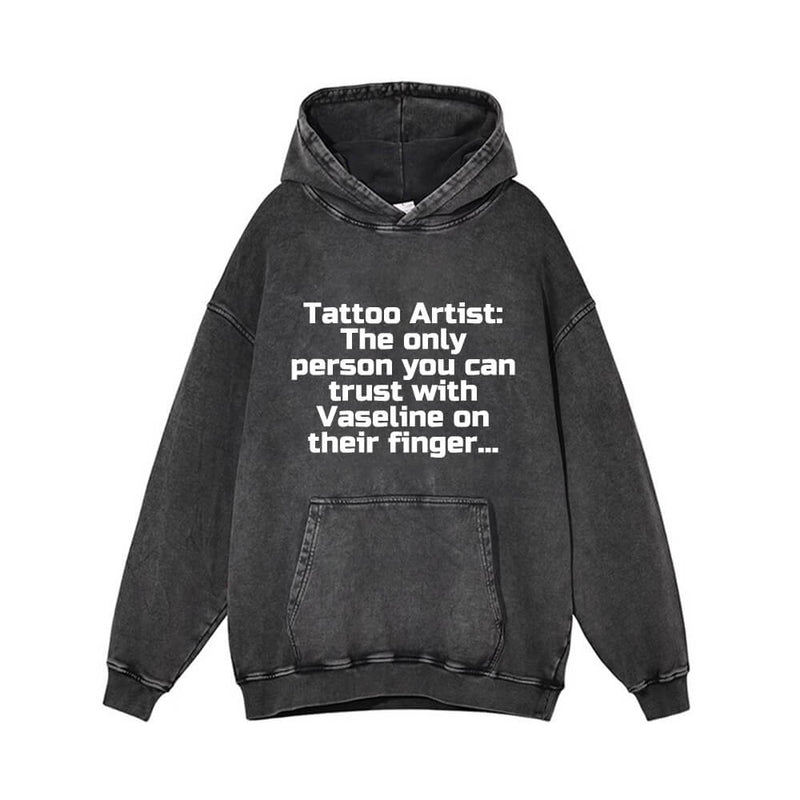 Tattoo Artist Print Vintage Washed Hoodie | Gthic.com