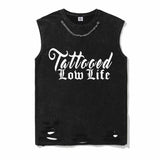 Tattooed Low Life Vintage Washed T-shirt Vest Top | Gthic.com