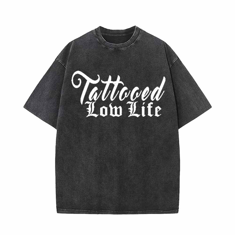 Tattooed Low Life Vintage Washed T-shirt Vest Top | Gthic.com