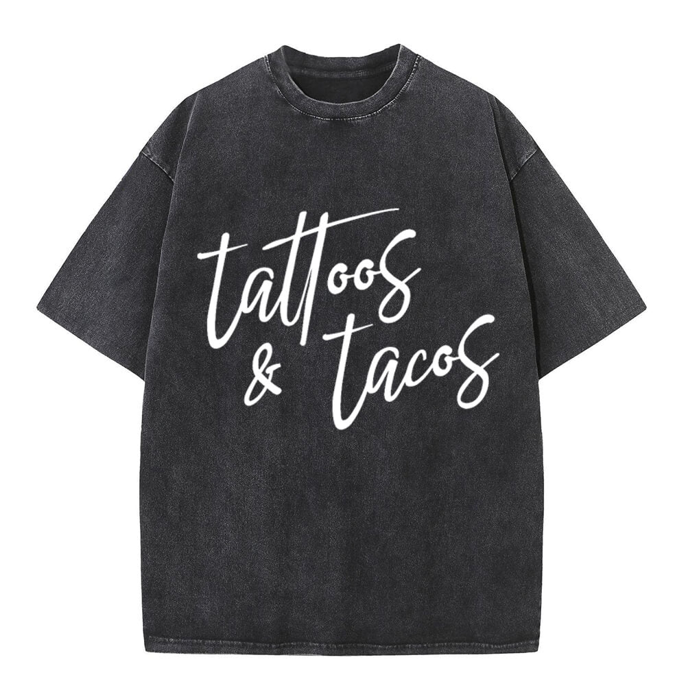 Tattoos and Tacos Vintage Washed T-shirt | Gthic.com