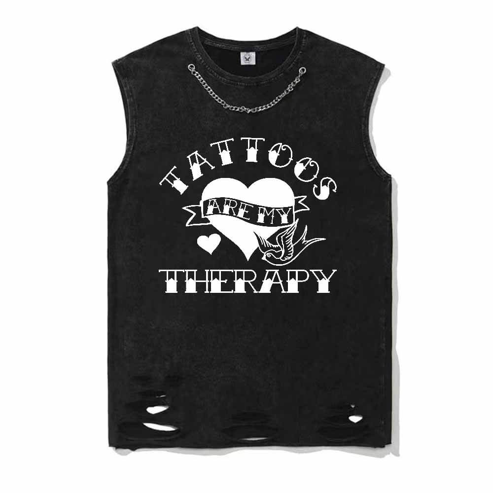 Tattoos Are My Therapy T-shirt Vest Top | Gthic.com