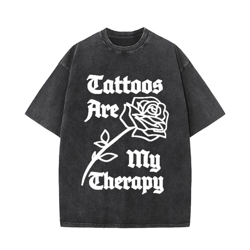 Tattoos Are My Therapy Vintage Washed T-shirt | Gthic.com