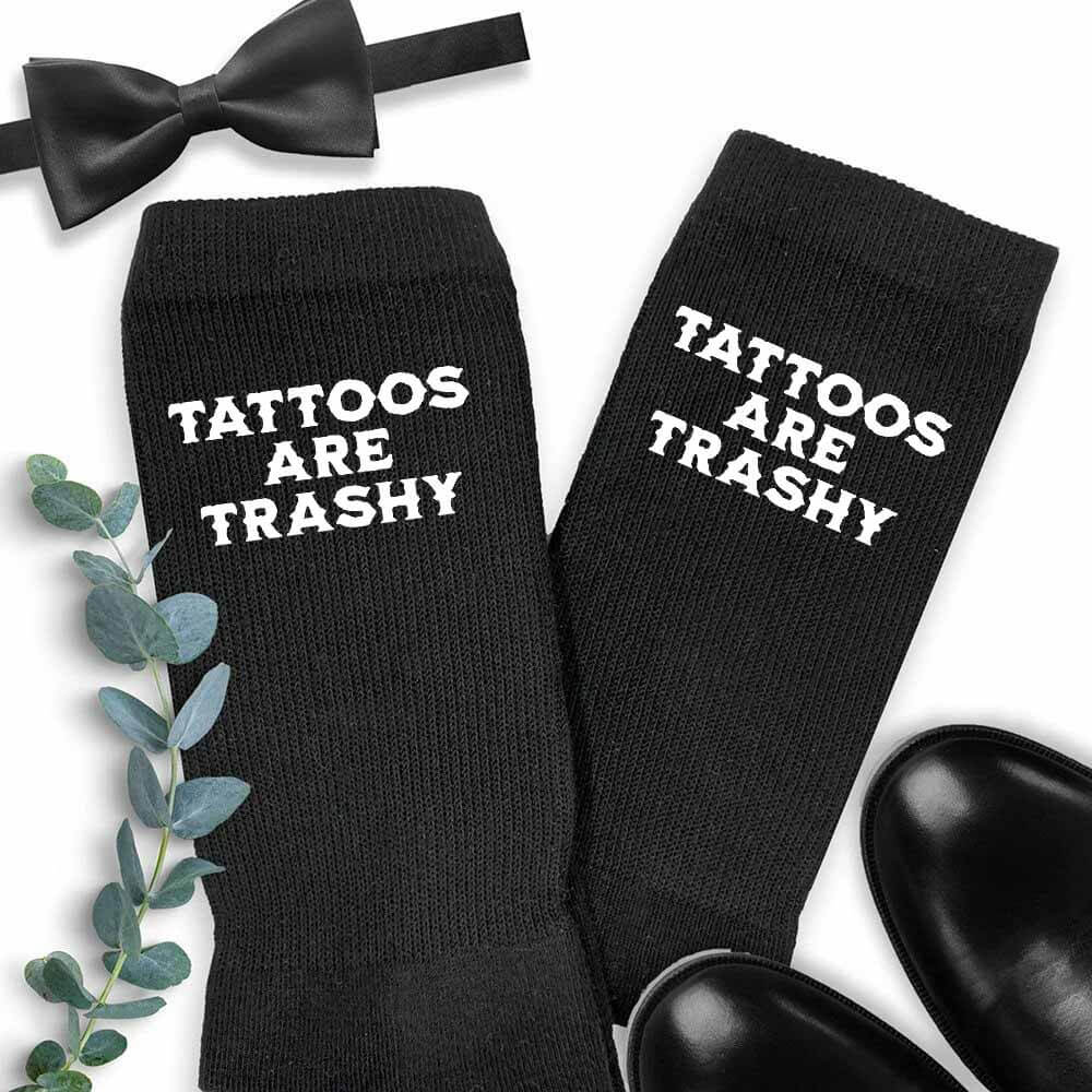 Tattoos Are Trashy Print Cotton Socks 01 | Gthic.com