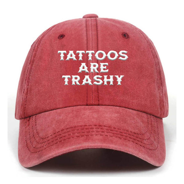 Tattoos Are Trashy Vintage Washed Baseball Cap | Gthic.com