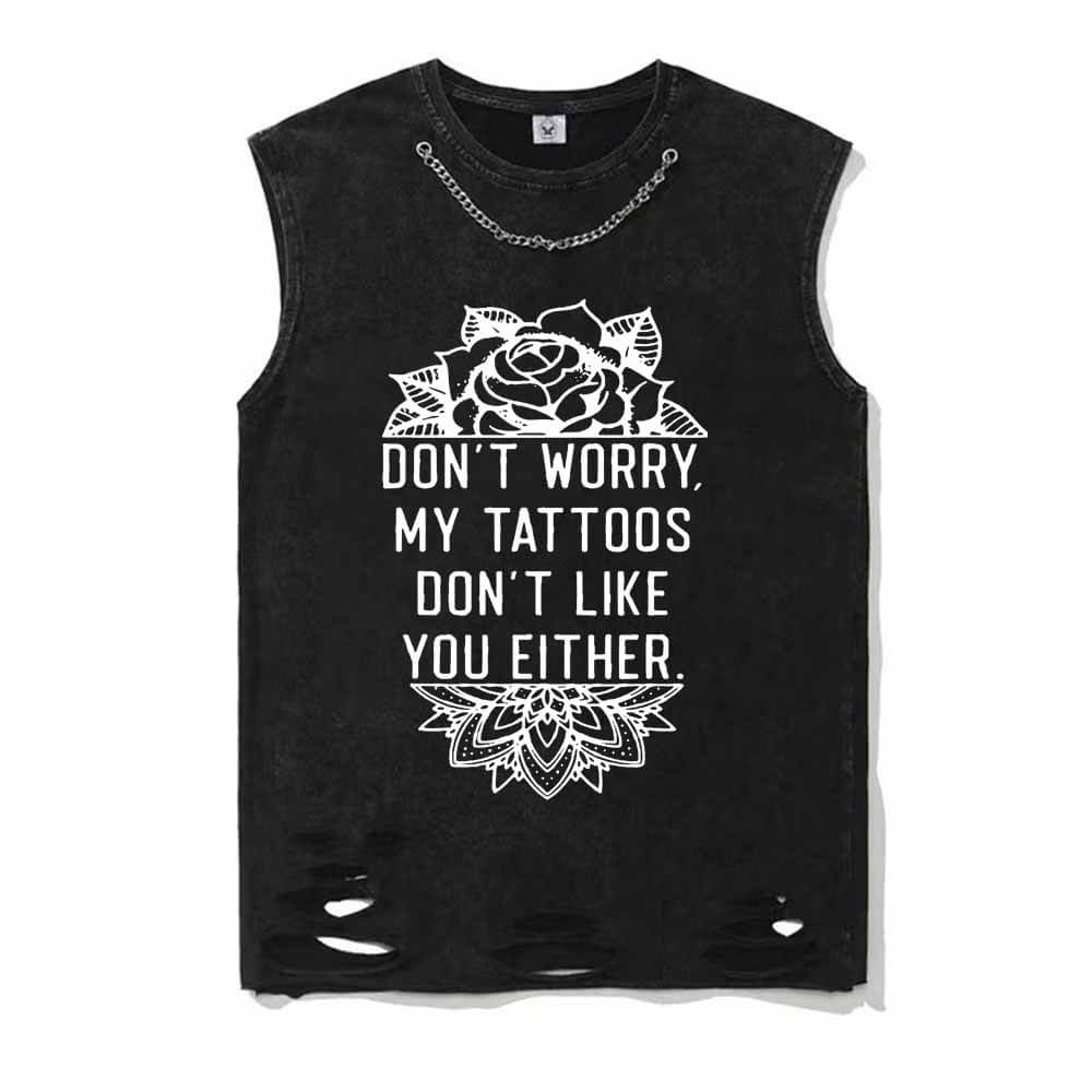 Tattoos Saying With Flower T-shirt Vest Top | Gthic.com