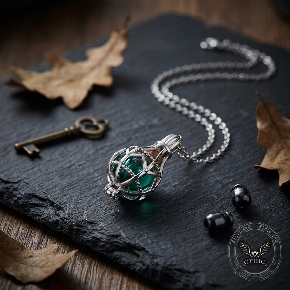 Teardrop Cage Cremation Urn Stainless Steel Necklace