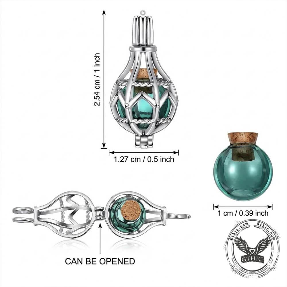 Teardrop Cage Cremation Urn Stainless Steel Necklace