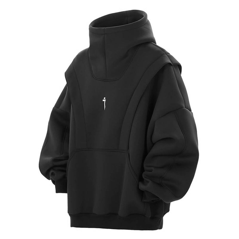 Tech Style Loose Streetwear High Neck Hoodie