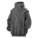 Tech Style Loose Streetwear High Neck Hoodie