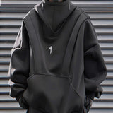 Tech Style Loose Streetwear High Neck Hoodie 01 | Gthic.com