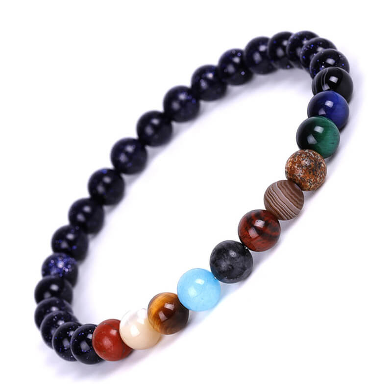 The 8 Planets Natural Stone Beaded Bracelet | Gthic.com