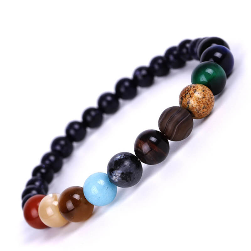 The 8 Planets Natural Stone Beaded Bracelet | Gthic.com