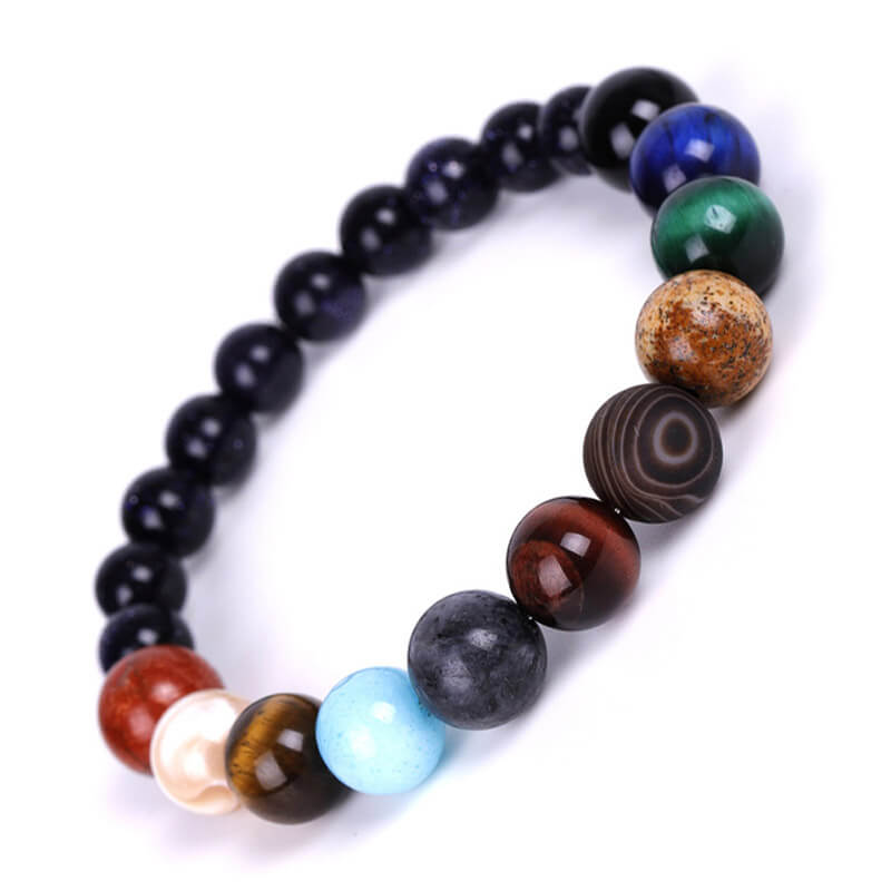 The 8 Planets Natural Stone Beaded Bracelet | Gthic.com