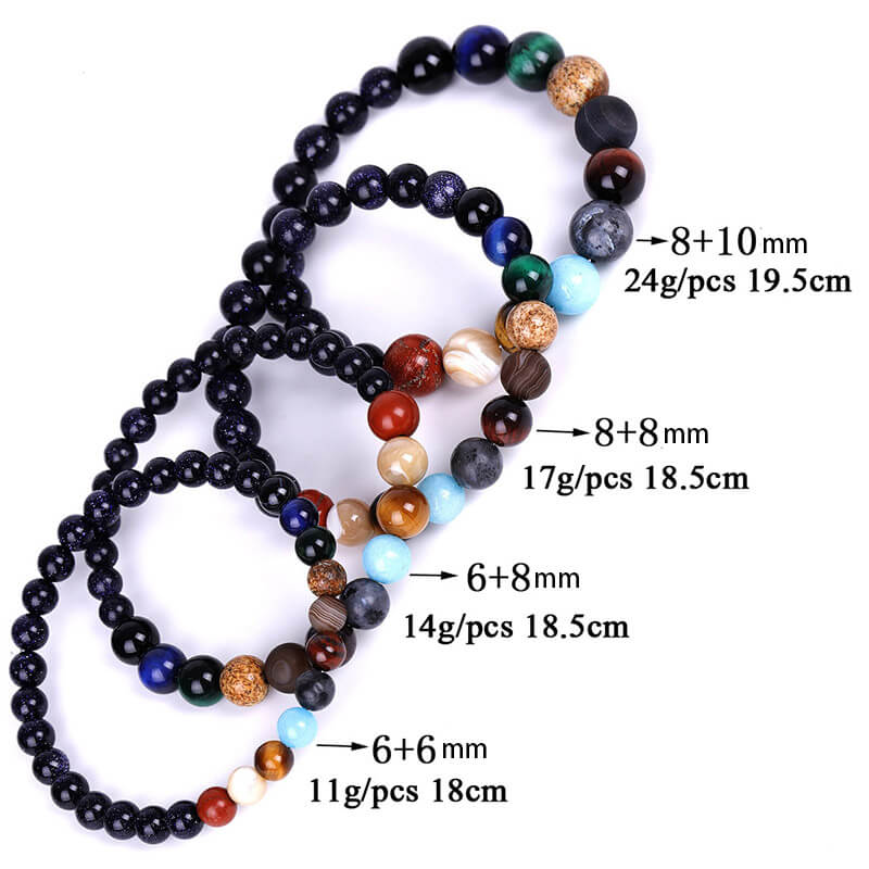 The 8 Planets Natural Stone Beaded Bracelet