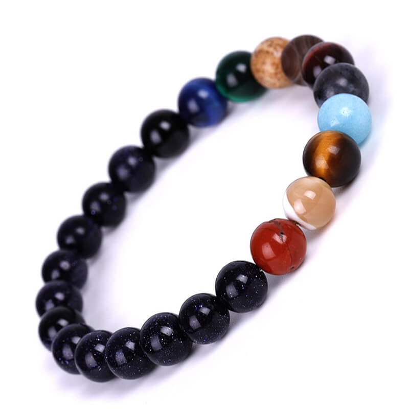 The 8 Planets Natural Stone Beaded Bracelet | Gthic.com