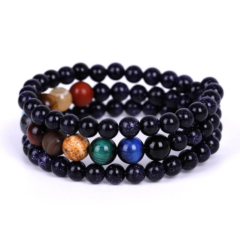 The 8 Planets Natural Stone Beaded Bracelet | Gthic.com