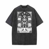 The Deadlift Tarot Card Skull Vintage Washed T-shirt 01 | Gthic.com