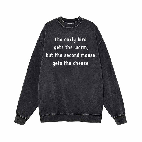 The Early Bird gets The Worm Vintage Washed Sweatshirt | Gthic.com